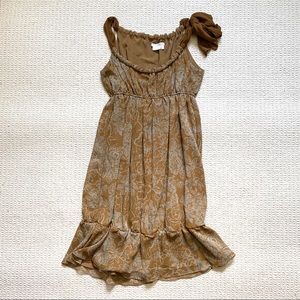 To The Max tie neck ruffle bottom boho midi dress size 4